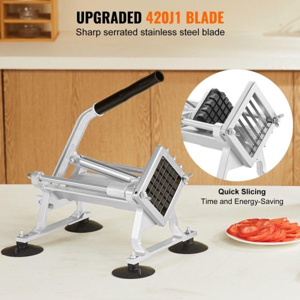 Food Preparation Equipment | Commercial Vegetable Slicer, 1/2 inch Fruit Slicer, Stainless Steel and Aluminum Alloy Vegetable Cutter Slicer Machine, Manual Slicer with Non-slip Feet, for Radishes, Onions, Potatoes, Lemons Food Preparation Equipment Food Preparation Equipment