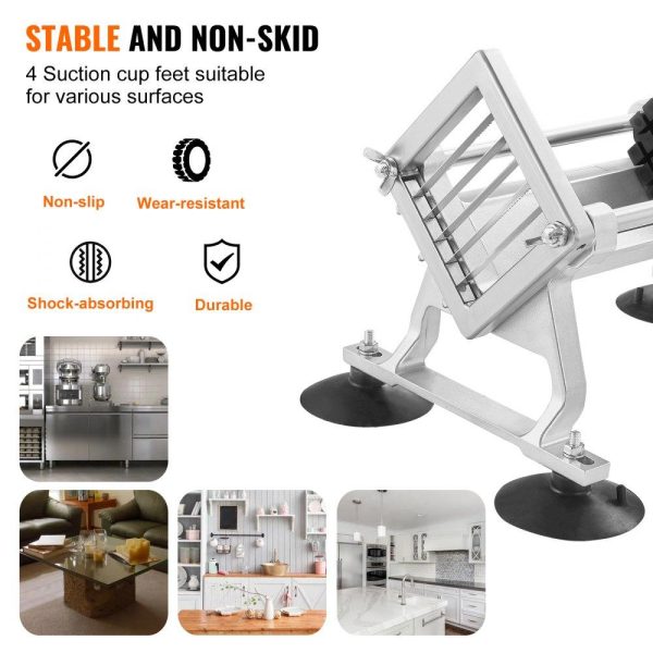 Food Preparation Equipment | Commercial Vegetable Slicer, 1/2 inch Fruit Slicer, Stainless Steel and Aluminum Alloy Vegetable Cutter Slicer Machine, Manual Slicer with Non-slip Feet, for Radishes, Onions, Potatoes, Lemons Food Preparation Equipment Food Preparation Equipment