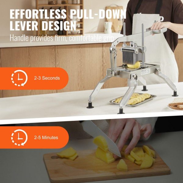 Food Preparation Equipment | Commercial Vegetable Slicer, 1/4 and 1/2 inch Tomato Slicer, Stainless Steel and Aluminum Alloy Vegetable Cutter Slicer, Manual Tomato Slicer with Non-slip Feet, for Tomatoes, Onions, Potatoes Food Preparation Equipment Food Preparation Equipment