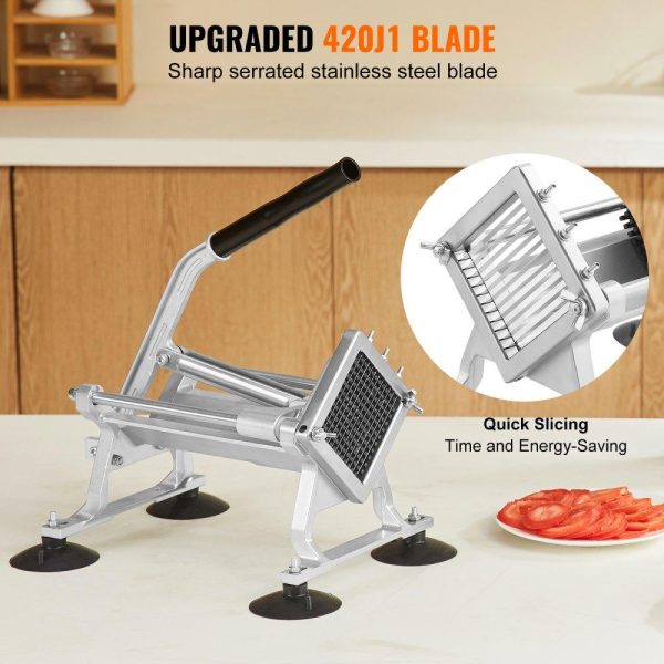 Food Preparation Equipment | Commercial Vegetable Slicer, 1/4 inch Fruit Slicer, Stainless Steel and Aluminum Alloy Vegetable Cutter Slicer Machine, Manual Slicer with Non-slip Feet, for Radishes, Onions, Potatoes, Lemons Food Preparation Equipment Food Preparation Equipment