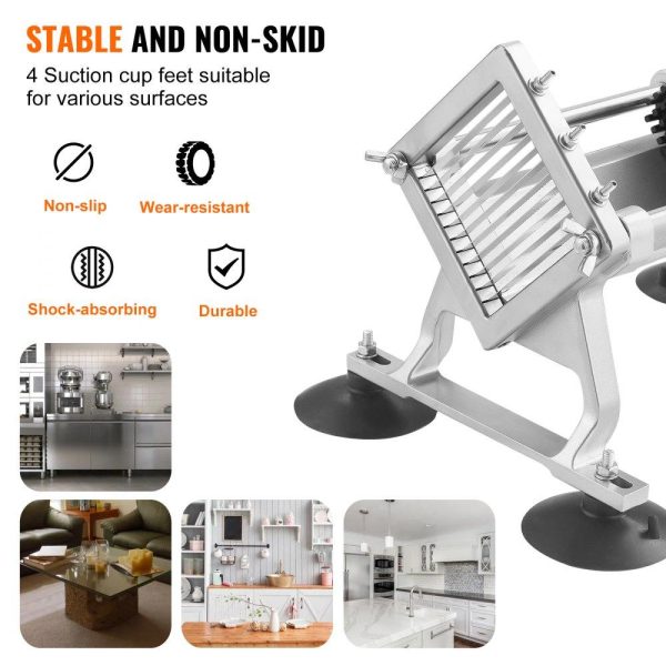 Food Preparation Equipment | Commercial Vegetable Slicer, 1/4 inch Fruit Slicer, Stainless Steel and Aluminum Alloy Vegetable Cutter Slicer Machine, Manual Slicer with Non-slip Feet, for Radishes, Onions, Potatoes, Lemons Food Preparation Equipment Food Preparation Equipment