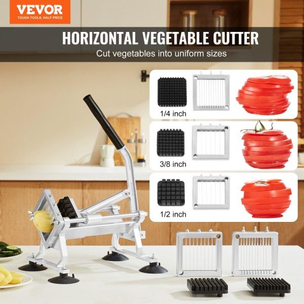 Food Preparation Equipment | Commercial Vegetable Slicer, 1/4″+3/8″+1/2″ Fruit Slicer, Stainless Steel and Aluminum Alloy Vegetable Cutter Slicer Machine, Manual Slicer with Non-slip Feet, for Radishes, Onions, Potatoes Food Preparation Equipment Food Preparation Equipment