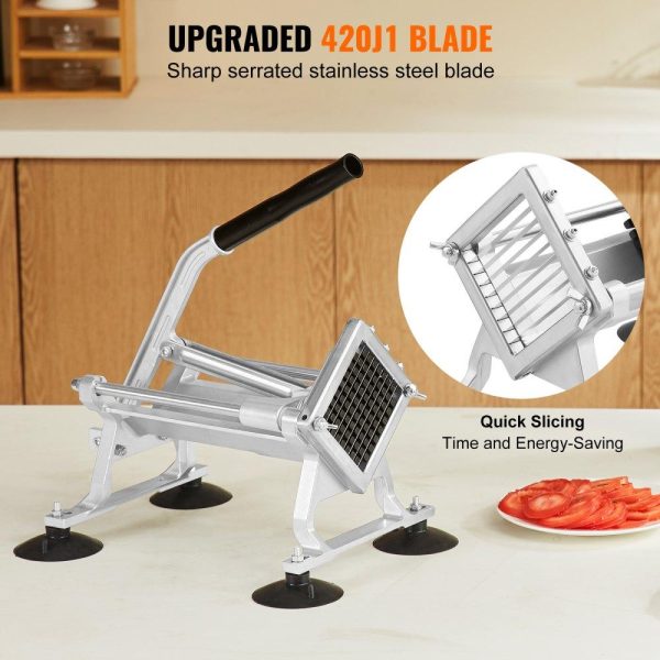 Food Preparation Equipment | Commercial Vegetable Slicer, 3/8 inch Fruit Slicer, Stainless Steel and Aluminum Alloy Vegetable Cutter Slicer Machine, Manual Slicer with Non-slip Feet, for Radishes, Onions, Potatoes, Lemons Food Preparation Equipment Food Preparation Equipment