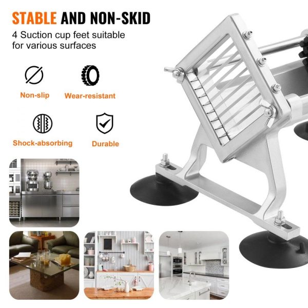 Food Preparation Equipment | Commercial Vegetable Slicer, 3/8 inch Fruit Slicer, Stainless Steel and Aluminum Alloy Vegetable Cutter Slicer Machine, Manual Slicer with Non-slip Feet, for Radishes, Onions, Potatoes, Lemons Food Preparation Equipment Food Preparation Equipment