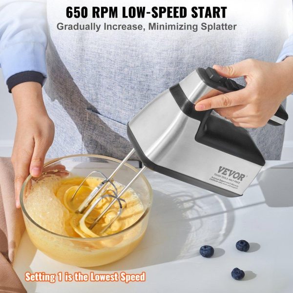 Food Preparation Equipment | Cordless Electric Hand Mixer, 250W, Continuously Variable Electric Handheld Mixer, with Turbo Boost Beaters Dough Hooks Storage Bag, Baking Supplies for Whipping Mixing Egg Cookie Cake Cream Food Preparation Equipment Food Preparation Equipment