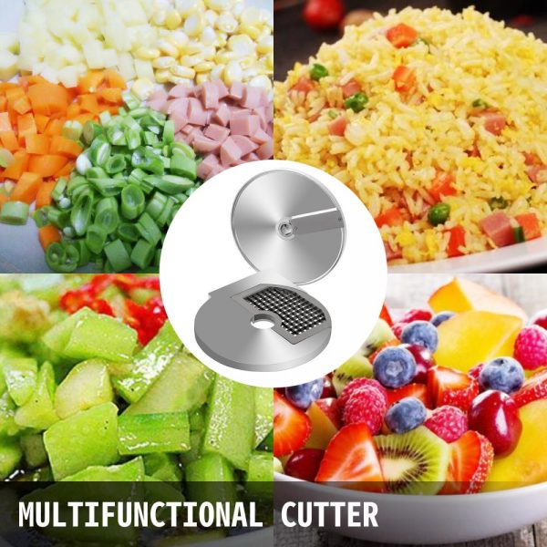 Food Preparation Equipment | Dicing Grid 0.4″x0.4″ Dices, Vegetable Cutter Disc 420 Stainless Steel Blades, Vegetable Cutter Accessory, Aluminum Alloy Material Food Processor Discs, for Dicing Potatoes Carrots Cucumbers Food Preparation Equipment Food Preparation Equipment