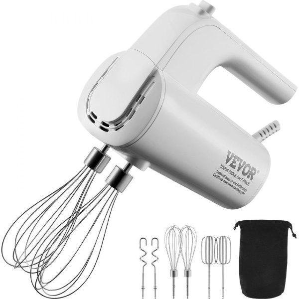 Food Preparation Equipment | Digital Electric Hand Mixer, 5-Speed, 200W Portable Electric Handheld Mixer, with Turbo Boost Beaters Dough Hooks Whisks Storage Bag, Baking Supplies for Whipping Mixing Egg Cookie Cake Cream Food Preparation Equipment Food Preparation Equipment