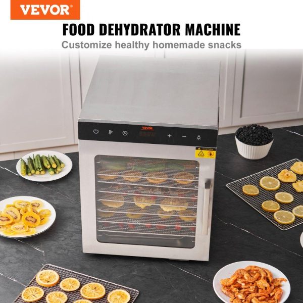 Food Preparation Equipment | Electric Food Dehydrator Machine, 800W Electric Food Dryer, 10 Stainless Steel Trays, with Digital Adjustable Timer & Temperature for Jerky, Herb, Meat, Beef, Fruit, Dog Treats and Vegetables Food Preparation Equipment Food Preparation Equipment