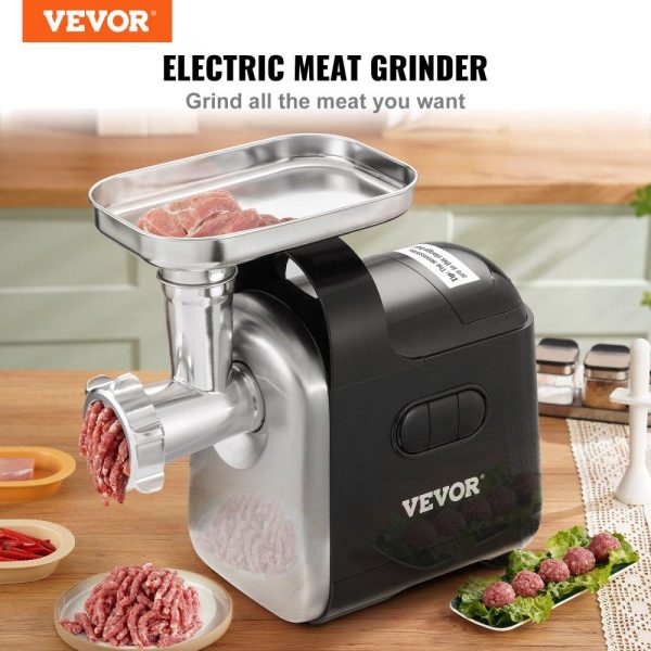 Food Preparation Equipment | Electric Meat Grinder, 6.6 Lb/Min, 550W（2200W MAX) Industrial Meat Mincer with 2 Blade, 3 Grinding Plates, Sausage Maker & Kubbe Kit ABS + Stainless Steel Commercial Meat Grinder, ETL Listed Food Preparation Equipment Food Preparation Equipment