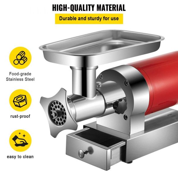 Food Preparation Equipment | Electric Meat Grinder, 661 Lbs/Hour1100 W Meat Grinder Machine, 1.5 HP Electric Meat Mincer with 2 Grinding Plates, Sausage Kit Set Meat Grinder Heavy Duty, Home Kitchen & Commercial Use Red Food Preparation Equipment Food Preparation Equipment