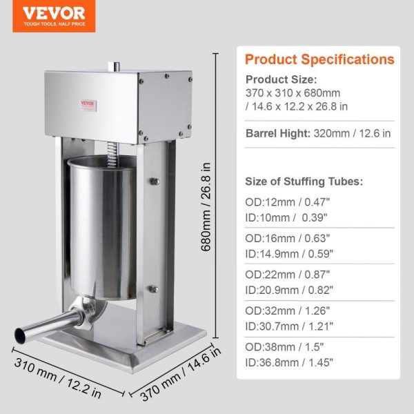 Food Preparation Equipment | Electric Sausage Stuffer 12 L Vertical Meat Stuffer 304 Stainless Steel Food Preparation Equipment Food Preparation Equipment