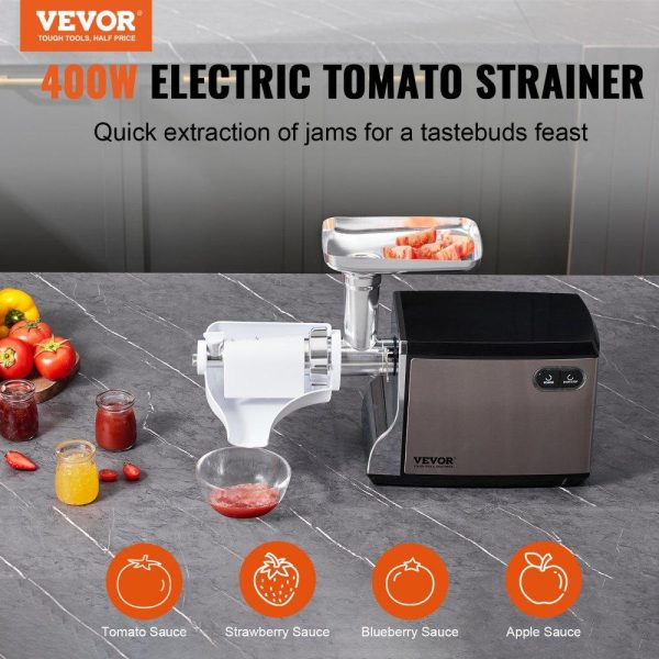 Food Preparation Equipment | Electric Tomato Strainer, 400W Tomato Sauce Maker Machine, 100 LBS/H Food Strainer and Sauce Maker, Փ45mm Commercial Grade Food Mill with Reverse Function for Tomato Strawberry Blueberry Sauce Food Preparation Equipment Food Preparation Equipment