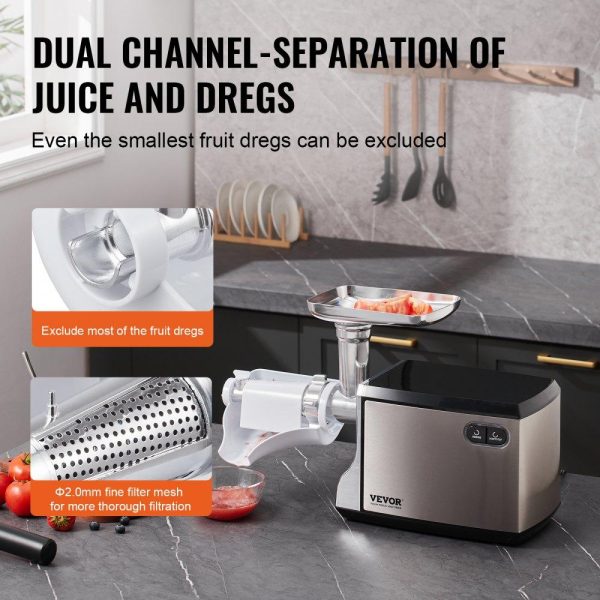 Food Preparation Equipment | Electric Tomato Strainer, 400W Tomato Sauce Maker Machine, 100 LBS/H Food Strainer and Sauce Maker, Փ45mm Commercial Grade Food Mill with Reverse Function for Tomato Strawberry Blueberry Sauce Food Preparation Equipment Food Preparation Equipment