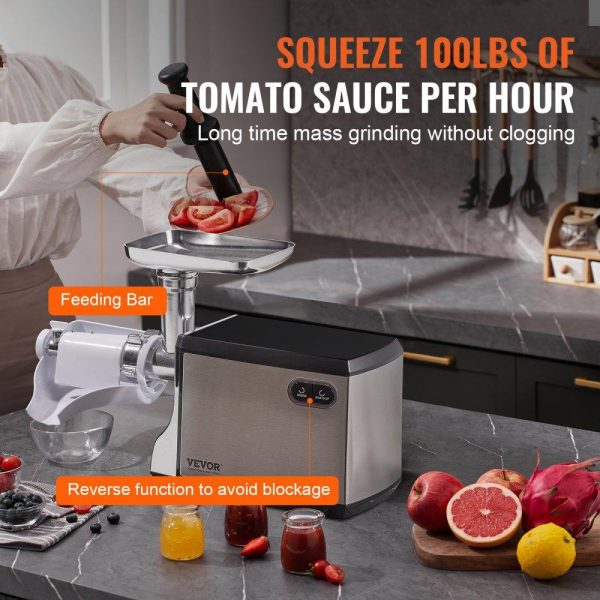 Food Preparation Equipment | Electric Tomato Strainer, 400W Tomato Sauce Maker Machine, 100 LBS/H Food Strainer and Sauce Maker, Փ45mm Commercial Grade Food Mill with Reverse Function for Tomato Strawberry Blueberry Sauce Food Preparation Equipment Food Preparation Equipment