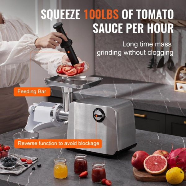 Food Preparation Equipment | Electric Tomato Strainer, 700W Tomato Sauce Maker Machine, 100 LBS/H Food Strainer and Sauce Maker, Փ45mm Commercial Grade Food Mill with Reverse Function for Tomato Strawberry Blueberry Sauce Food Preparation Equipment Food Preparation Equipment