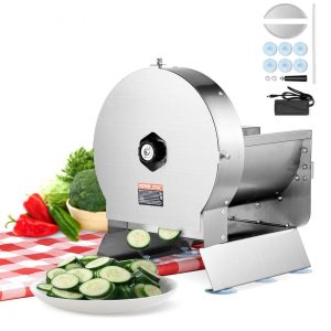 Food Preparation Equipment | Electric Vegetable Slicer, 0-0.5″/0-12mm Thickness Adjustable Commercial Slicer Machine, Convertible to Manual, Stainless Steel Food Cutter Slicing Machine, for Potato, Lemon, Tomato, Apple Food Preparation Equipment Food Preparation Equipment