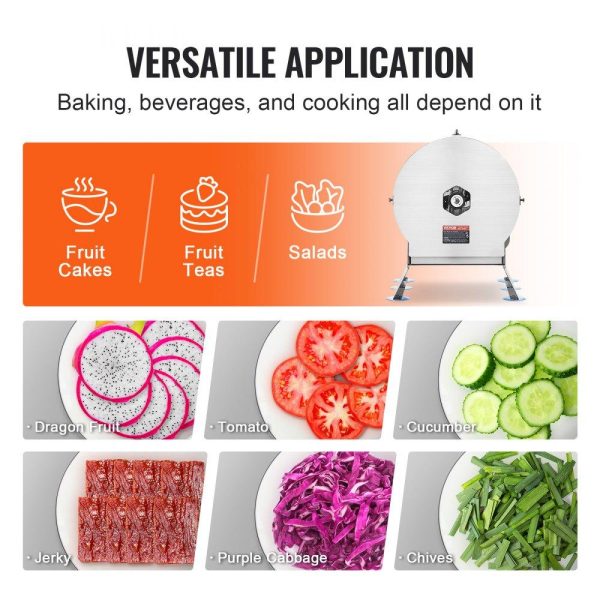 Food Preparation Equipment | Electric Vegetable Slicer, 0-0.5″/0-12mm Thickness Adjustable Commercial Slicer Machine, Convertible to Manual, Stainless Steel Food Cutter Slicing Machine, for Potato, Lemon, Tomato, Apple Food Preparation Equipment Food Preparation Equipment