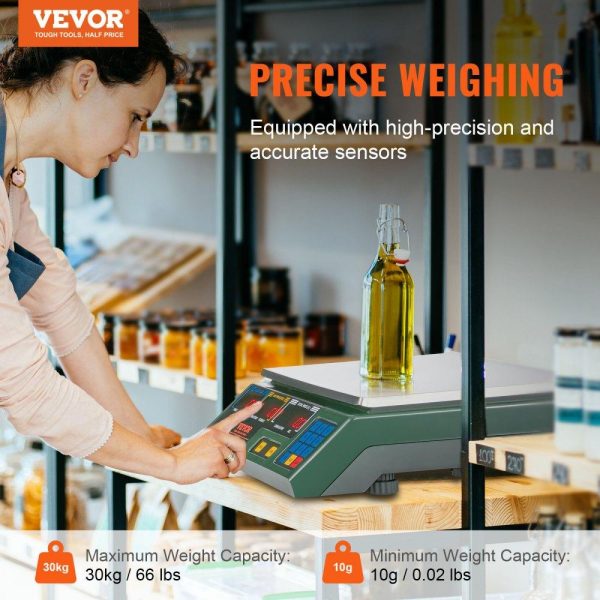 Food Preparation Equipment | Electronic Price Computing Scale, 66 LB Digital Deli Weight Scales, LED Digital Commercial Food Fruit Meat Produce Counting Weight, for Retail Outlet Store, Kitchen, Restaurant Market, Farmer Food Preparation Equipment Food Preparation Equipment