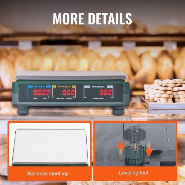 Food Preparation Equipment | Electronic Price Computing Scale, 66 LB Digital Deli Weight Scales, LED Digital Commercial Food Fruit Meat Produce Counting Weight, for Retail Outlet Store, Kitchen, Restaurant Market, Farmer Food Preparation Equipment Food Preparation Equipment