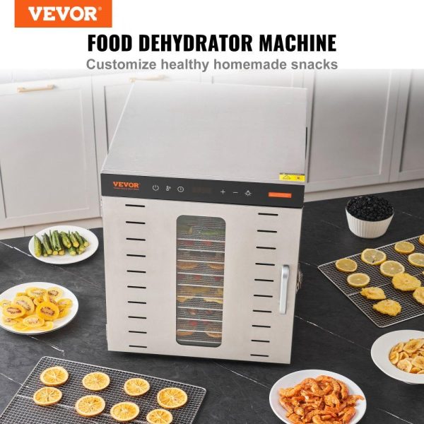 Food Preparation Equipment | Food Dehydrator Machine, 10 Stainless Steel Trays, 1000W Electric Food Dryer with Digital Adjustable Timer & Temperature for Jerky, Herb, Meat, Beef, Fruit, Dog Treats and Vegetables Food Preparation Equipment Food Preparation Equipment