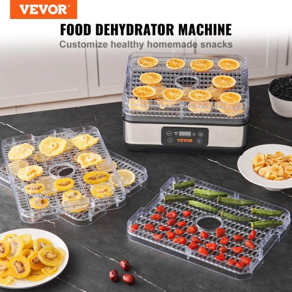 Food Preparation Equipment | Food Dehydrator Machine, 5-Tray Fruit Dehydrator, 300W Electric Food Dryer w/ Digital Adjustable Timer & Temperature for Jerky, Herb, Meat, Beef, Fruit, Dog Treats and Vegetables, ETL Listed Food Preparation Equipment Food Preparation Equipment