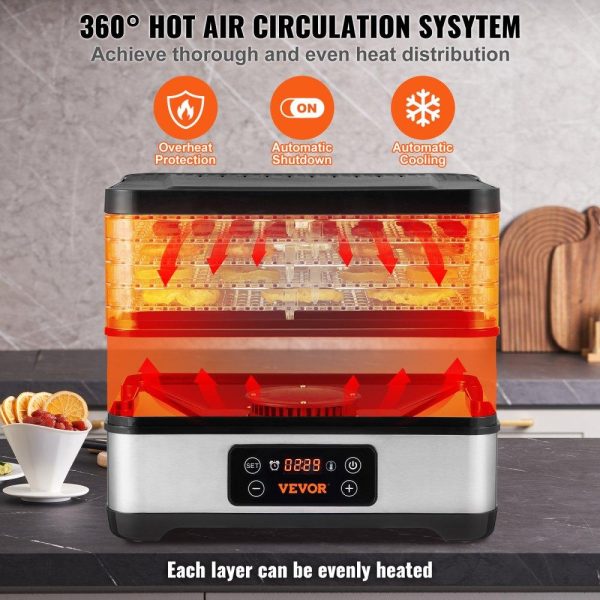 Food Preparation Equipment | Food Dehydrator Machine, 5-Tray Fruit Dehydrator, 300W Electric Food Dryer w/ Digital Adjustable Timer & Temperature for Jerky, Herb, Meat, Beef, Fruit, Dog Treats and Vegetables, ETL Listed Food Preparation Equipment Food Preparation Equipment