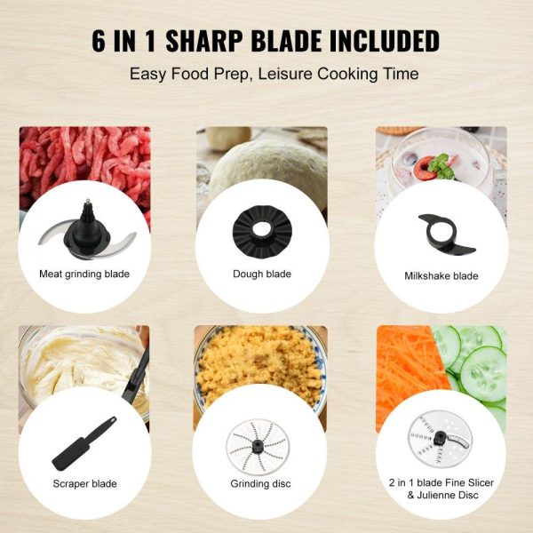 Food Preparation Equipment | Food Processor, 14-Cup Vegetable Chopper for Chopping, Mixing, Slicing, and Kneading Dough, 600 Watts Stainless Steel Blade Professional Electric Food Chopper, Easy Assembly & Clean, Black Food Preparation Equipment Food Preparation Equipment