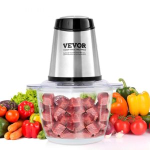 Food Preparation Equipment | Food Processor, Electric Meat Grinder with 4 Stainless Steel Blades, 400W Electric Food Chopper, 5 Cup Glass Bowl, 2 Speeds Food Grinder for Baby Food, Meat, Onion, Vegetables Food Preparation Equipment Food Preparation Equipment