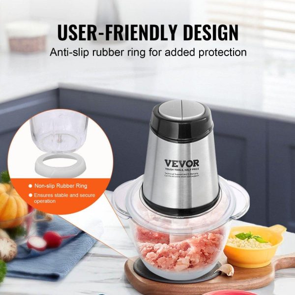 Food Preparation Equipment | Food Processor, Electric Meat Grinder with 4 Stainless Steel Blades, 400W Electric Food Chopper, 5 Cup Glass Bowl, 2 Speeds Food Grinder for Baby Food, Meat, Onion, Vegetables Food Preparation Equipment Food Preparation Equipment