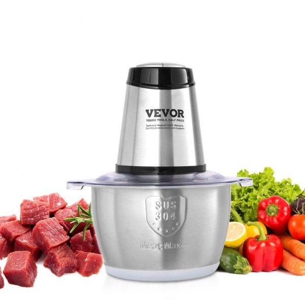 Food Preparation Equipment | Food Processor, Electric Meat Grinder with 4-Wing Stainless Steel Blades, 400W Electric Food Chopper, 8 Cup Stainless Steel Bowl, 2 Speeds Food Grinder for Baby Food, Meat, Onion, Vegetables Food Preparation Equipment Food Preparation Equipment