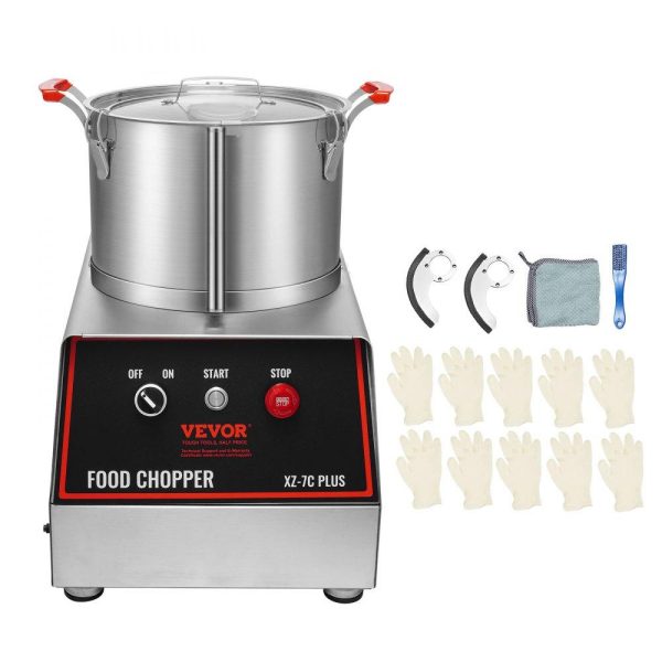 Food Preparation Equipment | Food Processor & Vegetable Chopper, 7 Quart Bowl, 750W Food-Grade Stainless Steel Food Processor Chopper with 2 Extra S-Curve Blades, Multifunctional for Chopping Vegetables, Meat, Grains, Nuts Food Preparation Equipment Food Preparation Equipment