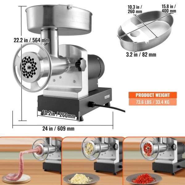 Food Preparation Equipment | Heavy Duty Electric Meat Grinder 992 Lb/H Capacity 1100W Sausage Stuffer Food Preparation Equipment Food Preparation Equipment