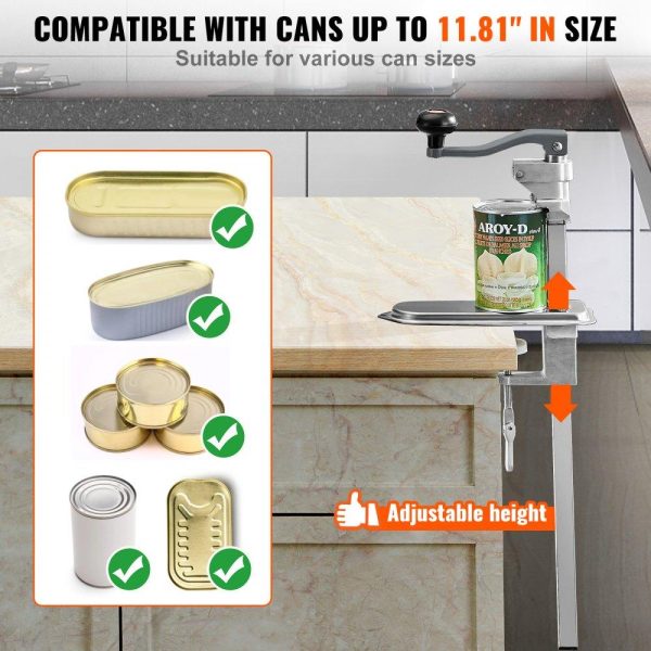 Food Preparation Equipment | Manual Can Opener, Commercial Table Clamp Opener for Large Cans, Heavy Duty Can Opener with Base, Adjustable Height Industrial Jar Opener For Cans Up to 11.8″ Tall, for Restaurant Hotel Home Bar Food Preparation Equipment Food Preparation Equipment