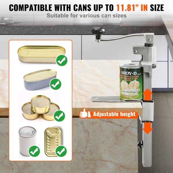 Food Preparation Equipment | Manual Can Opener, Commercial Table Opener for Large Cans, Heavy Duty Can Opener with Base, Adjustable Height Industrial Jar Opener For Cans Up to 11.8″ Tall, for Restaurant Hotel Home Bar Food Preparation Equipment Food Preparation Equipment