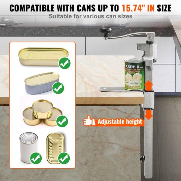 Food Preparation Equipment | Manual Can Opener, Commercial Table Opener for Large Cans, Heavy Duty Can Opener with Base, Adjustable Height Industrial Jar Opener For Cans Up to 15.7″ Tall, for Restaurant Hotel Home Bar Food Preparation Equipment Food Preparation Equipment