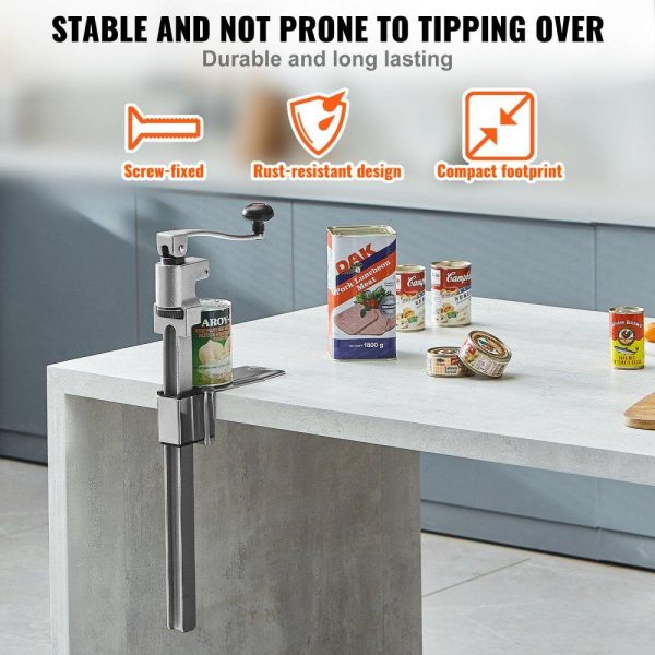 Food Preparation Equipment | Manual Can Opener, Commercial Table Opener for Large Cans, Heavy Duty Can Opener with Base, Adjustable Height Industrial Jar Opener For Cans Up to 15.7″ Tall, for Restaurant Hotel Home Bar Food Preparation Equipment Food Preparation Equipment