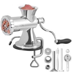 Food Preparation Equipment | Manual Meat Grinder, 304 Stainless Steel Hand Meat Grinder with Suction Cup + Steel Table Clamp, Meat Mincer Sausage Maker & 2 Cutting Plates, Sausage Tube, Grinding Head for Beef Pepper Cookie Food Preparation Equipment Food Preparation Equipment