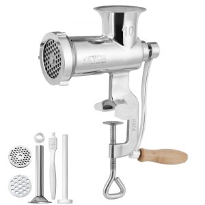 Food Preparation Equipment | Manual Meat Grinder, All Parts Stainless Steel, Hand Operated Meat Grinding Machine with Tabletop Clamp, 2 Grinding Plates & Sausage Stuffer, Ideal for Home Kitchen Restaurant Butcher’s Shop Food Preparation Equipment Food Preparation Equipment