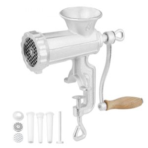 Food Preparation Equipment | Manual Meat Grinder, Heavy Duty Cast Iron Hand Meat Grinder with Steel Table Clamp, Meat Mincer Sausage Maker with 1 Cutting Blade, 2 Cutting Plates, 3 Sausage Tubes for Beef Pepper Mushroom Food Preparation Equipment Food Preparation Equipment