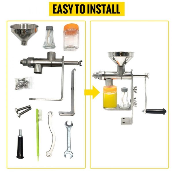 Food Preparation Equipment | Manual Oil Press Stainless Steel Oil Press Machine Nut and Seed Oil Press Household Food Preparation Equipment Food Preparation Equipment