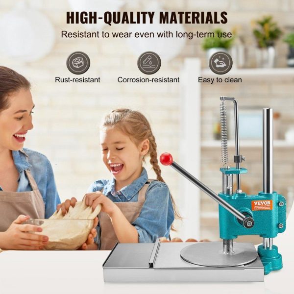 Food Preparation Equipment | Manual Pizza Dough Press Machine, 9.5inch/24cm Household Pizza Pastry, Stainless Steel Pizza Presser, Commercial Chapati Sheet Pizza Crust Press Plate, Height Adjustable Pizza Forming Machine Food Preparation Equipment Food Preparation Equipment