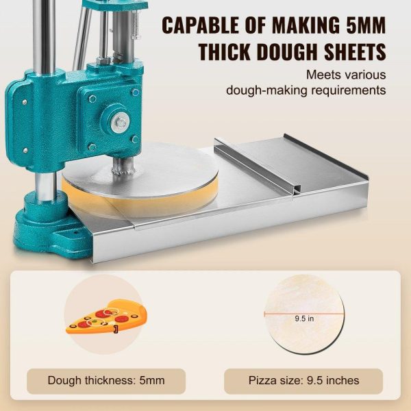 Food Preparation Equipment | Manual Pizza Dough Press Machine, 9.5inch/24cm Household Pizza Pastry, Stainless Steel Pizza Presser, Commercial Chapati Sheet Pizza Crust Press Plate, Height Adjustable Pizza Forming Machine Food Preparation Equipment Food Preparation Equipment