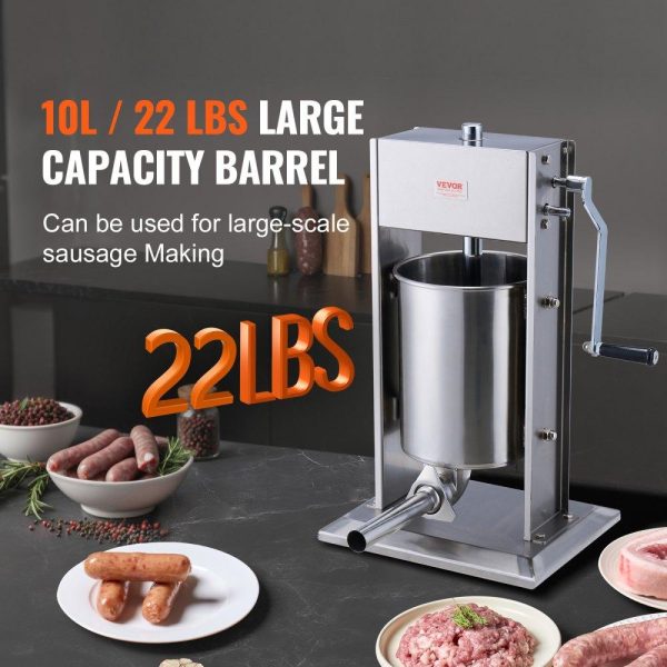 Food Preparation Equipment | Manual Sausage Stuffer 10 L Vertical Sausage Machine 304 Stainless Steel Food Preparation Equipment Food Preparation Equipment