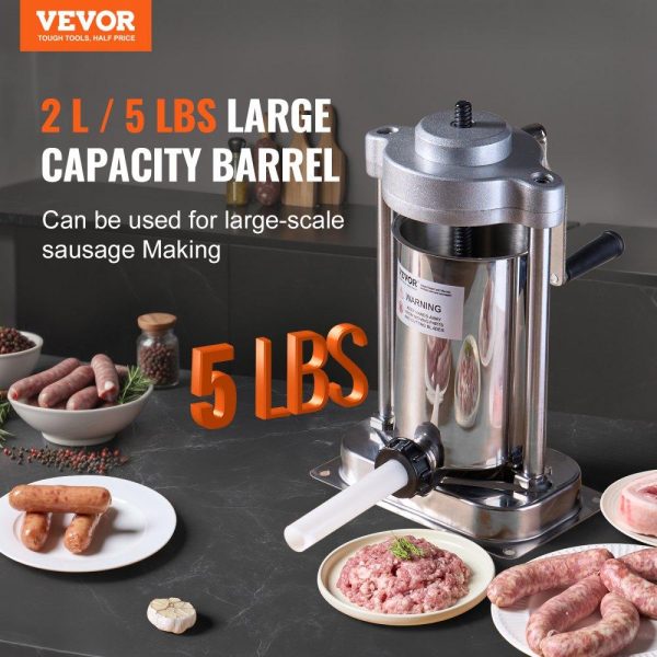 Food Preparation Equipment | Manual Sausage Stuffer 2 L Vertical Sausage Machine 304 Stainless Steel Food Preparation Equipment Food Preparation Equipment