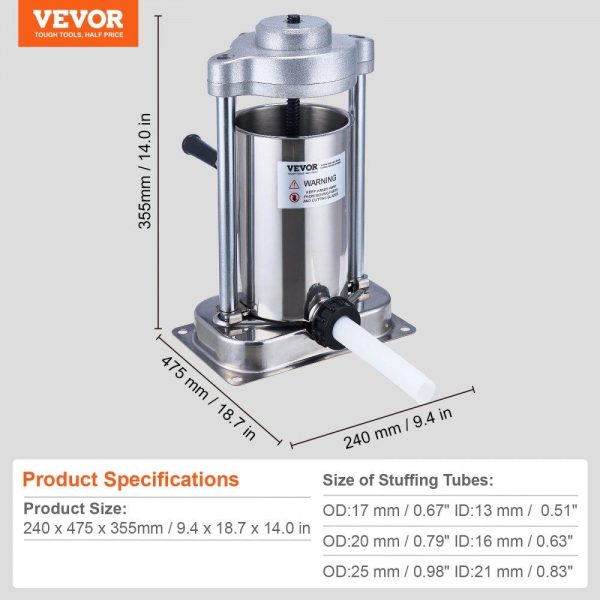 Food Preparation Equipment | Manual Sausage Stuffer 2 L Vertical Sausage Machine 304 Stainless Steel Food Preparation Equipment Food Preparation Equipment