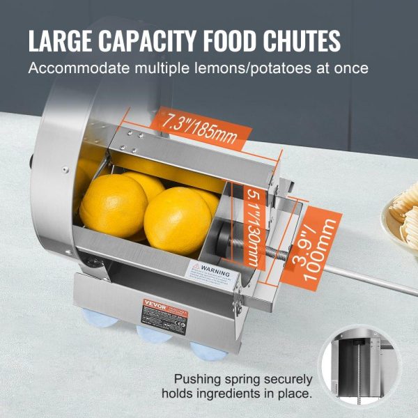 Food Preparation Equipment | Manual Vegetable Fruit Slicer, 0-0.5″/0-12mm Thickness Adjustable Commercial Slicer Machine, Stainless Steel Food Cutter Slicing Machine with 2 Spare Blades, for Potato, Cucumber, Lemon, Tomato Food Preparation Equipment Food Preparation Equipment