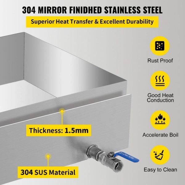 Food Preparation Equipment | Maple Syrup Evaporator Pan 24x18x6 Inch Stainless Steel Maple Syrup Boiling Pan for Boiling Maple Syrup Food Preparation Equipment Food Preparation Equipment