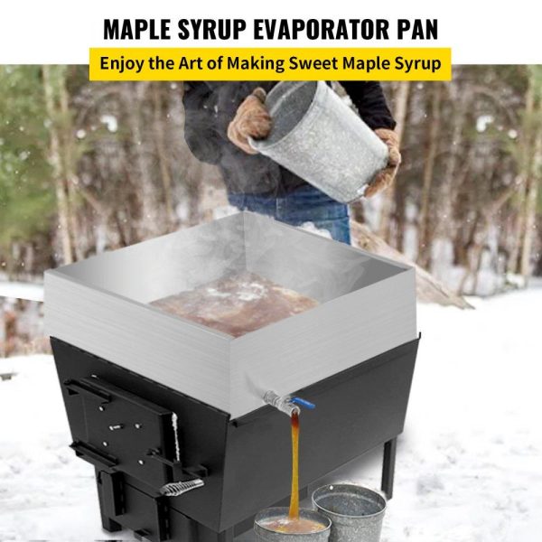 Food Preparation Equipment | Maple Syrup Evaporator Pan 24x24x7 Inch Stainless Steel Maple Syrup Boiling Pan for Boiling Maple Syrup Food Preparation Equipment Food Preparation Equipment