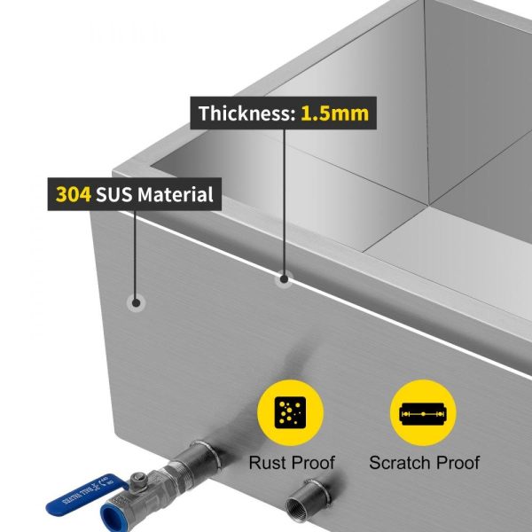 Food Preparation Equipment | Maple Syrup Evaporator Pan 30x16x9.5 Inch Stainless Steel Maple Syrup Boiling Pan with Valve for Boiling Maple Syrup Food Preparation Equipment Food Preparation Equipment