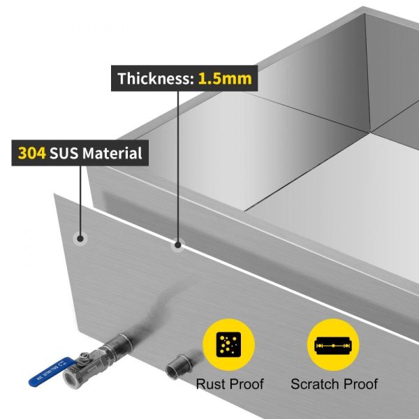 Food Preparation Equipment | Maple Syrup Evaporator Pan 36x24x9.5 Inch Stainless Steel Maple Syrup Boiling Pan with Valve Food Preparation Equipment Food Preparation Equipment